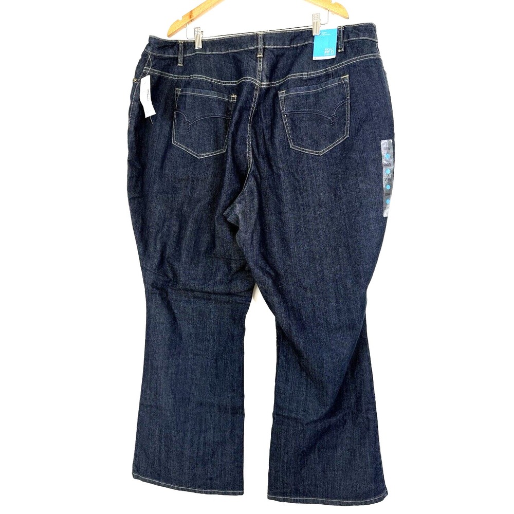 Fashion Bug Womens 28W Dark Wash Bootcut Curvy Jeans High Rise Stretch Y2K NWT